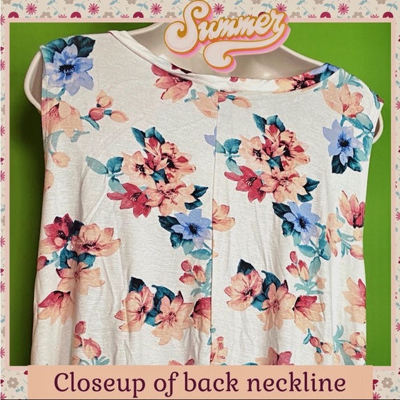 3X NWT NIB FLORAL TUNIC ASYM HEM SPRING SUMMER BEIGE PLUS SIZE FASHION - Picture 7 of 13